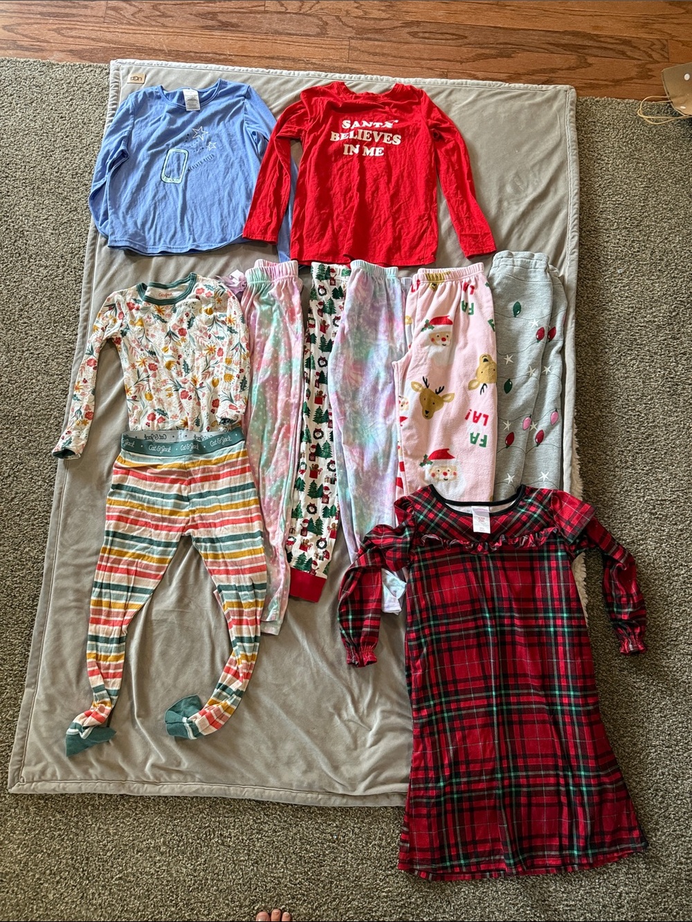 10-item girls size 10 and 12 pajama clothing-lot.